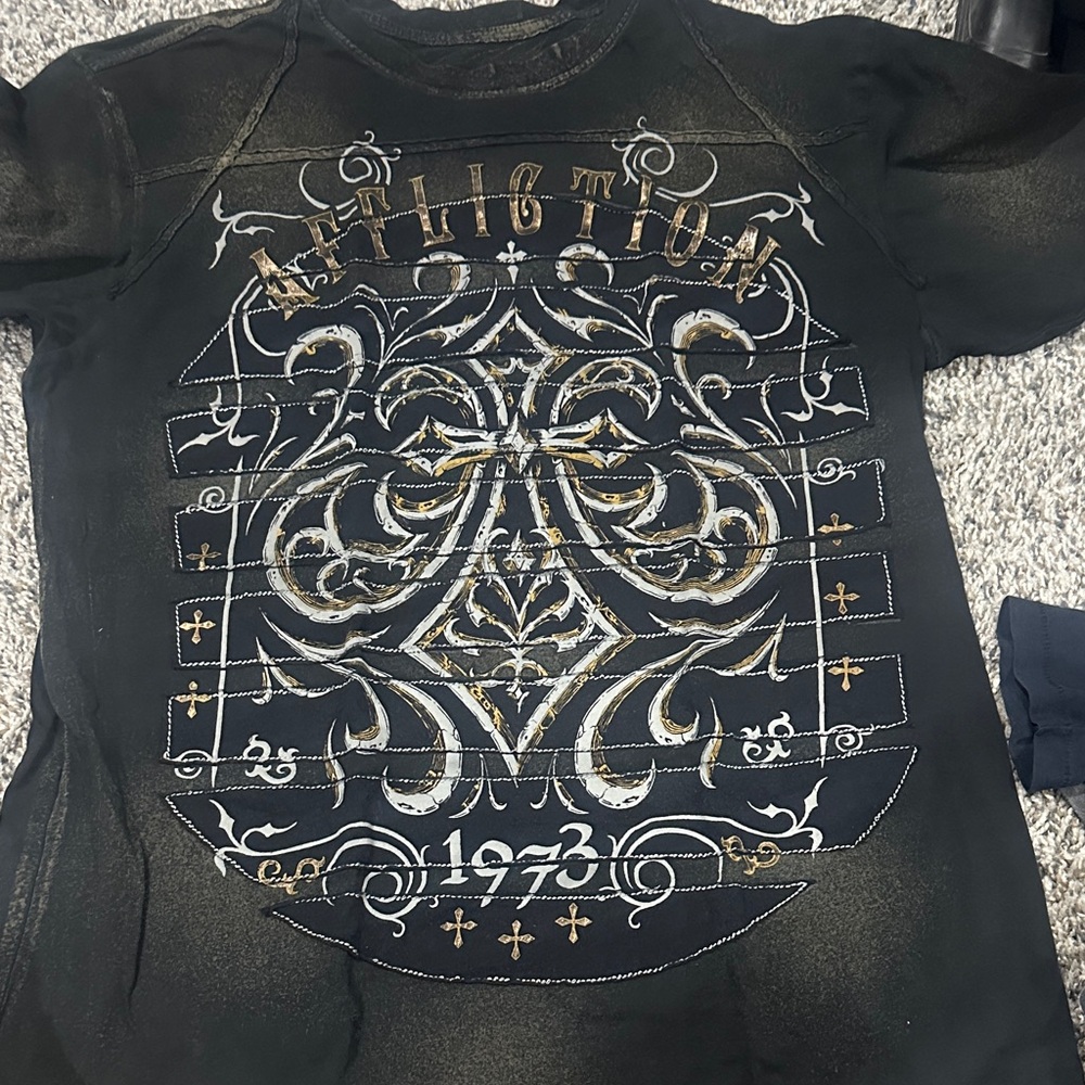 Affliction mens tahirt Medium